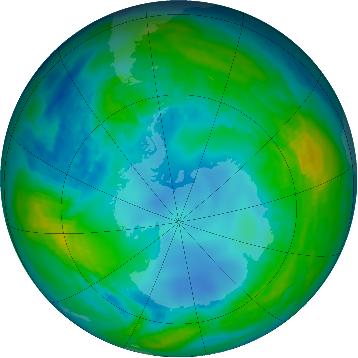Antarctic ozone map for 12 May 1984